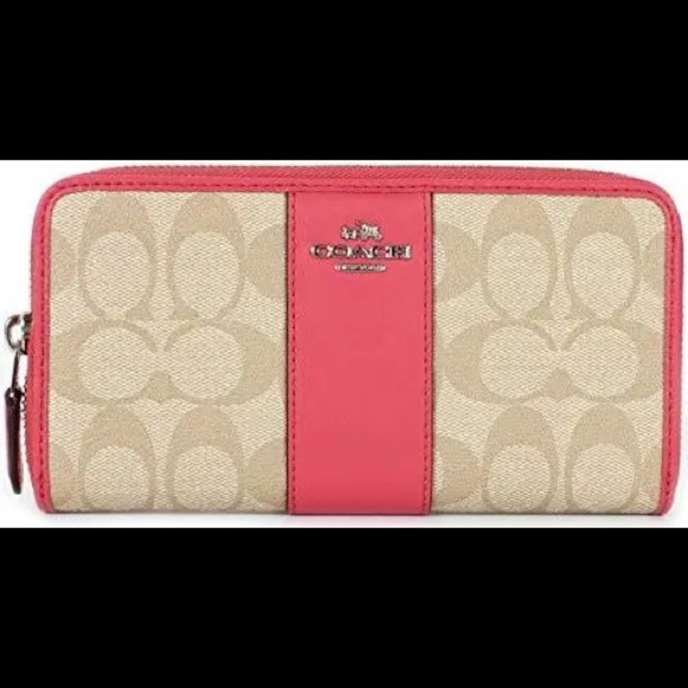 Coach F54630 accordian zip wallet